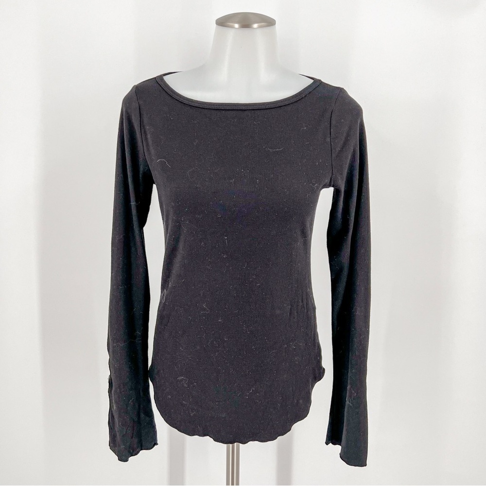 Three Dots Black Long Sleeve Shirt